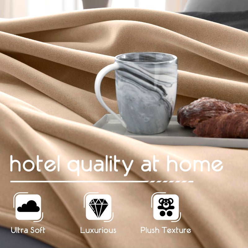 Vellux 1B05555 Orignal Full/Queen Tan Blanket - Image 4